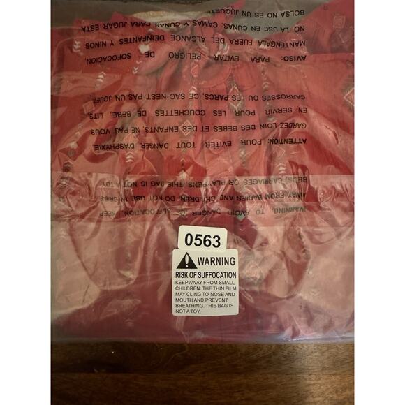 Mudd Girls Boho Crinkle Geometric Y2K Knot Hem Vibrant Bell Sleeves Red Top XL - Picture 7 of 8